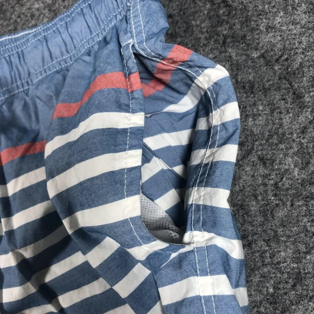 Tommy Hilfiger Swim Shorts Mens Large Blue Striped Drawstring Lined Trunks